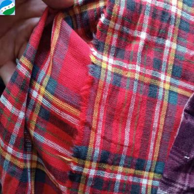 China Wholesale Ready Stock Cotton Blended Yarn Anti-Static Large Quantity Dyed Checks Fabric Stock In Shaoxing for sale