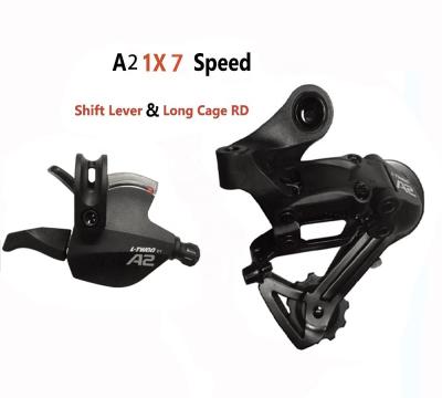 China A2 1x7 Groupset Aluminum Trigger Clutch Lever+Rear Derailleur For MTB Bike 7-Speed Cassette Sprockets for sale