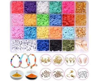 China Polymer Clay Spacer Beads For Jewelry Making Bracelets Necklace Diy Heishi Craft Kit 6Mm 20 Colors Flat Round for sale