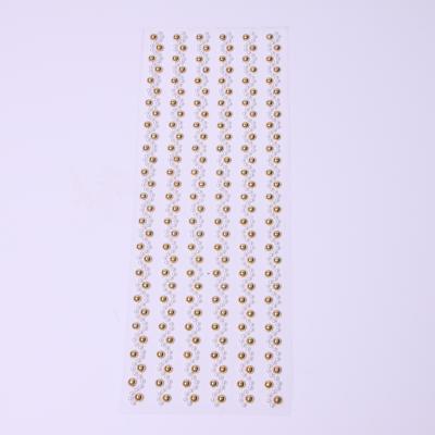 China Pearl Ivory Decorative Sticker Clear and Gold Self Adhesive Stickers for sale