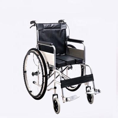 China High Quality Lightweight Portable Adult Hand Folding Wheelchair Manual Disabled Elder Home User Foldable Push Outside Wheelchair for sale