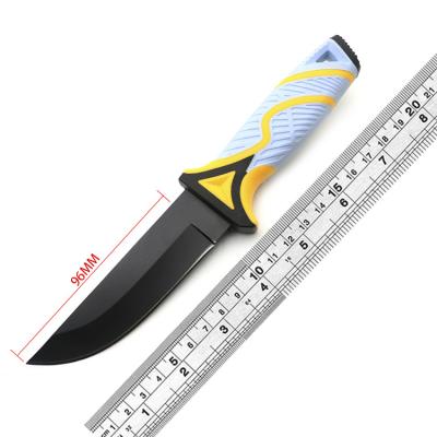 China Black Fixed Blade Straight Knife Stainless Steel Exploration Survival Non-variable Long Sanding Outdoor Knife for sale