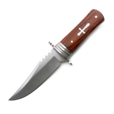 China New Design Non-Variable Cross Blade Wooden Fixed Straight Knife Handle Outdoor Practical Universal Tool for sale