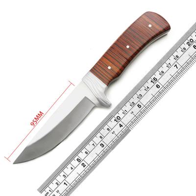 China Non-variable 3CR13 Knife Blade Colored Wooden Blade Tactical Mountaineering Fixed Outdoor Survival Knife Hunting Straight Handle Knife for sale