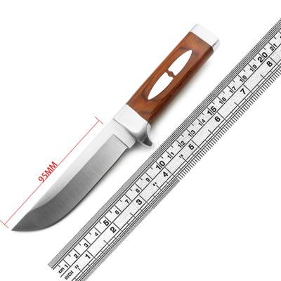 China Stainless Steel Wooden Straight Fixed Blade Knife Color Handle Hunting Knife Non-variable Sale Outdoor Wholesale for sale