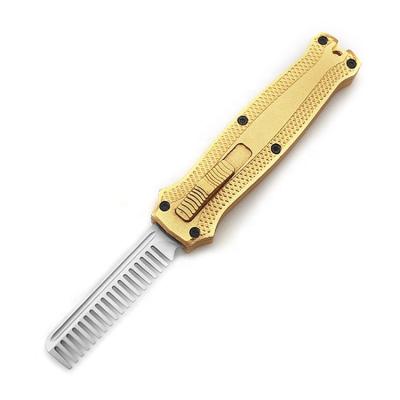 China 5 Styles Multifunctional Super Folding Comb EDC Laser Stainless Steel Mini Comb Pocket Outdoor Keychain Small Otf for sale