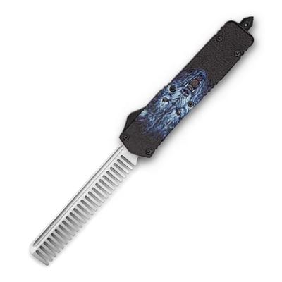 China ICE 420 Universal 3D Wolf Aluminum Alloy Comb Outdoor Tactical Full Automatic Knife Mountaineering Tool for sale