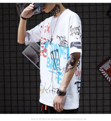 China Dark Graphic Tees Short Sleeve Students Cotton T Shirts custom samll quantity clothing for sale