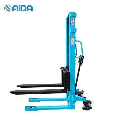 China High Strength Hand Manual Pallet Stacker Forklift 500kg Electric for sale