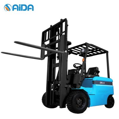 China Ride On Electric Powered Forklift 3 Ton Capacity 48V Battery Energy Efficient electric ride on forklift for sale
