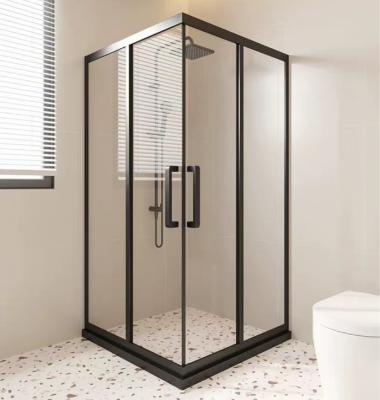 China Stainless Steel Shower Room Bathroom Glass Door Square Diagonal Sliding for sale