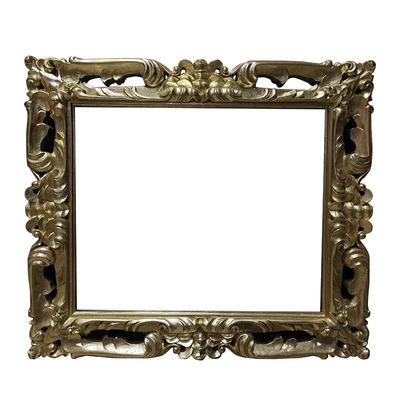 China Custom Engraved Large Size Handmade Solid Wood Picture Frame Oil Painting Frame Gold Paste Retro Gold European Sticker Frame Frank Style for sale