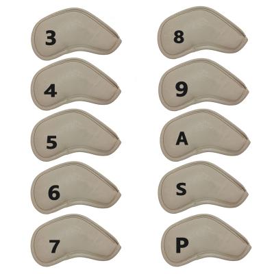 China Customized crystal leather durable PU golf iron headcover sets iron headcover golf logo embroidery golf iron club headcovers for sale