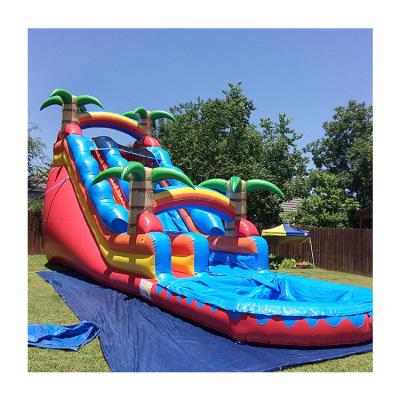 China Inflatable Giant Water Slides With Swimming Pool Big Tropical Inflatable Water Slide à venda