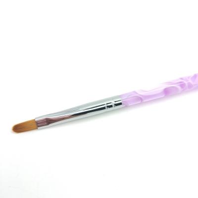 China Nails Beauty Dual Sides Handle #4 Gel Nail Brush Purple Marbling Acrylic Nail Art Dotting Tool for sale