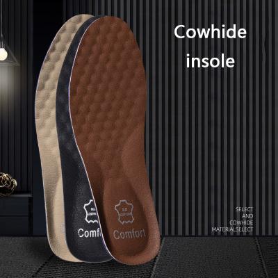 China Wholesale Custom Made Sport New Arrival Absorption Deodorization Sports Shock Absorption Cowhide Breathable Cushioning Insole for sale