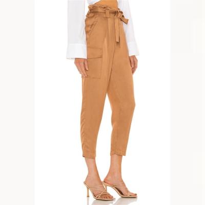 China BaggyJogger Ladies Multi Casual Women's BaggyJogger OEM Fashion Pockets Cargo Pants Anti-pilling Paper Bag for sale