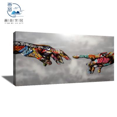 China Subtract 100% Hand Painted Hand Painted Doodle Abstract Adam Of The God Pop Art Graffiti Luxury Painting for sale