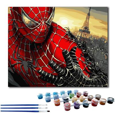 China Modern Home Decor Digital 40x50cm Painting By Numbers DIY Christmas Gift DIY Painting By Numbers Spiderman For Beginner Adults for sale