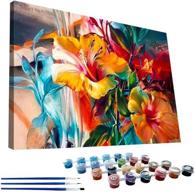 China Modern Flower DIY Digital Frame 40x50 For Adults Kids Beginners Oil Acrylic Kit Wall Art Flower Wholesale Acrylic Painting for sale