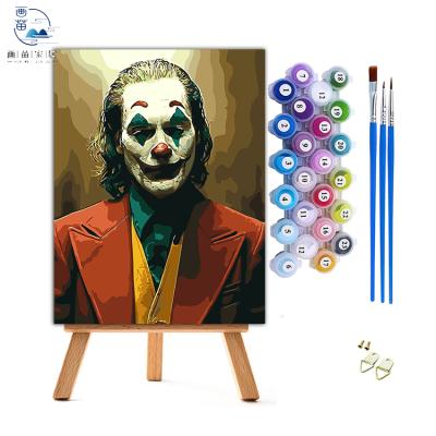 China 40x50cm DIY Adults Kids Acrylic Beginners With Brushes And Modern Acrylic The Joker Self Oil Painting By Numbers for sale