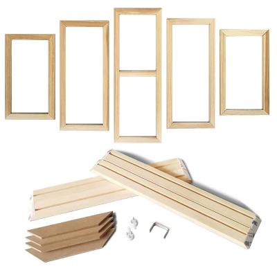 China View 5 Custom Home Decor DIY Canvas Panel Wooden Frame Wall Picture Hanger With Frame Wood Frame Painting Cheap Photo Stretcher Bars for sale