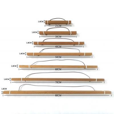 China Natural Canvas Hanger Picture Frame Painting Pine Wood Wall Hanger Wooden Bar for sale