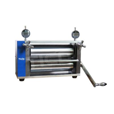 China 12 inch bench top handmatige rollende pers apparatuur batterij elektrode fabricage Te koop