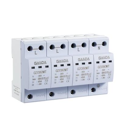 China GADA ONU 220V UC 385V in 40ka Imax 80ka surge protection device for TT TN IT system G2080MT-4P for sale