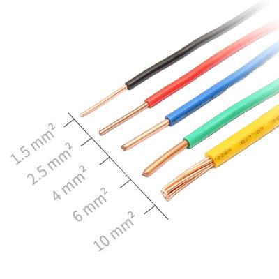 China 450/750V Flame Retardant 2.5mm 4mm Copper PVC Insulated Electrical Wire Cable for sale
