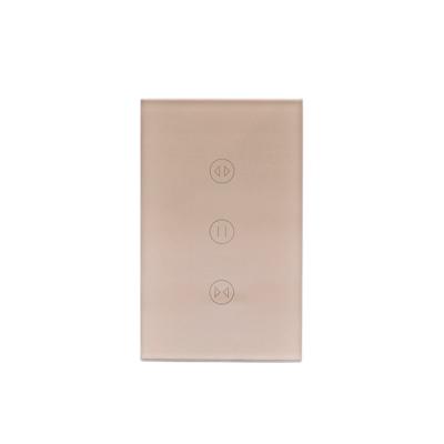 China US fireproof zigbee ABS 94-V0 touch tempered glass+smart curtains switch zigbee switch support Alexa Google Home Tuya Smart wireless life gold color for sale