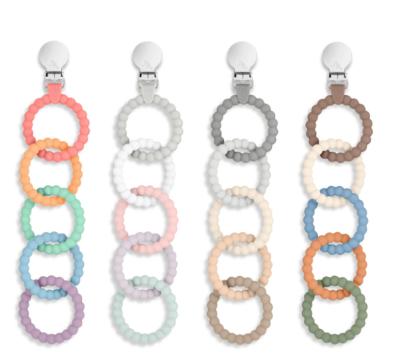 China Baby Sensory Teething Toy A New Design Soft Toys Bpa Free Food Grade Chain Ring Teether Baby Teether Silicone for sale