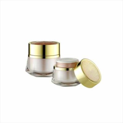 China Industrial Personal Care White Acrylic Empty Face Body Cream Jar With Lid 30g 50gLuxury for sale