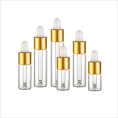 Chine La bouteille en verre cosmétique 3ml 4ml 5ml 7ml 8ml 10ml de chapeau d'or a réutilisé l'emballage cosmétique en verre à vendre