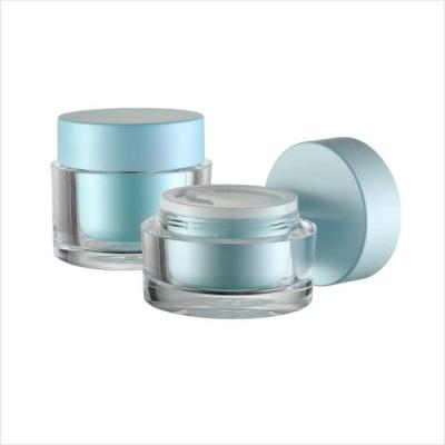 China Eco-friendly Colorful Double Wall Plastic Cream Jar For Skin Care Cream 50g for sale