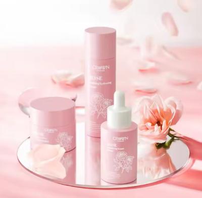 Chine Marque privée Niacinamide éclaircissant anti-âge Rides Crème Rétinol sérum Rose Toner Ensemble de soin de la peau du visage à vendre