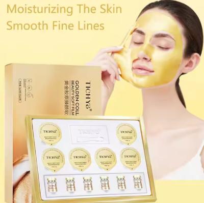 China Máscara facial de hidrogel de colágeno de ouro hidratante antienvelhecimento hidratante profundo melhora rugas e linhas finas endurece a pele à venda