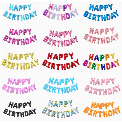 China Popular 16 Inch Happy Birthday Birthday Decoration Balloons Banner Balloon Bunting Party Decoration Inflating Decor Foil Balloons Set for sale
