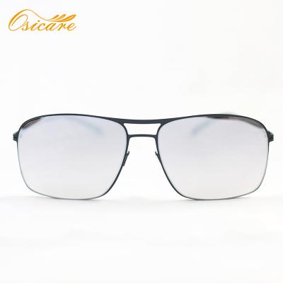 China Classic light frame and flexible metal; Screwless hinge; Ease 2021 wholesale fashion designer stainless steel square sunglasses and durable ultra-light screwless sunglasses for sale