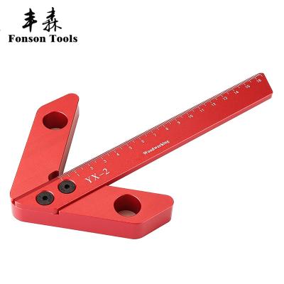 China Accurate YX-2 Scale Woodworking Center Finder Scriber Line Gauge 45 Degree Angle Aluminum Alloy Makes Center Line Marker For Round And Square for sale