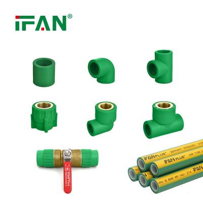 China Size 20-110mm PPR Female Threaded Elbow 100% Raw Material Green Color Plastic plumbing fittings for sale