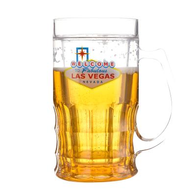 China High Quality Customized Promotional Reusable Viable Freeze Wall Freezer Cold Beer Double Mugs 22 Ounce Beer Mug for sale