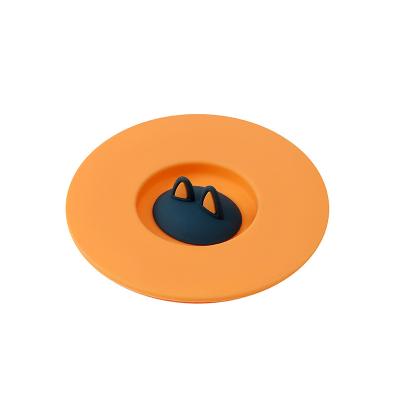 China No Lid Silicone Cat Ears Puddle Style Tea Water Cup Cup Kitten Ceramic Lid Creative Waterproof Dustproof Mug Cup for sale