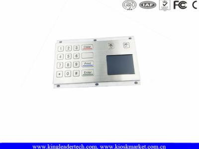 China Waterproof Metal Numeric Keypad With 16 Flush keys and Optical Touchpad for sale