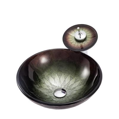 China Art Basin Light Luxury Above Modern Glass Counter Sink for sale