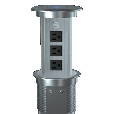 China Commercial Smart Home Plug In USA Power Strip Outlet And Port Wireless Usb Phone Charger Motorized Pop Up Socket for sale