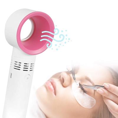 China Mini Bladeless Portable Car Fan Handheld Rechargeable Radio USB 3 Handy Speed No Foil Eyelash Fan Dryer Eyelash Extension Supply for sale