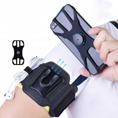 China Shockproof 2 in 1 Universal Detachable 360 Degree Rotation Wristband Phone Holder Armband Phone Case for Running Exercise Walking Sport for sale