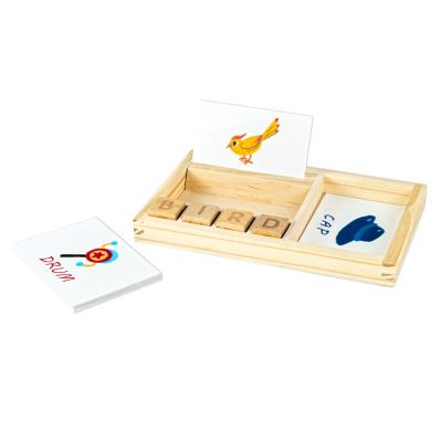 China DIY TOY Custom Printed Puzzle Wooden Child's Toy With Carton Cards For Children New Popular Early Educational Learn To Spell Words for sale