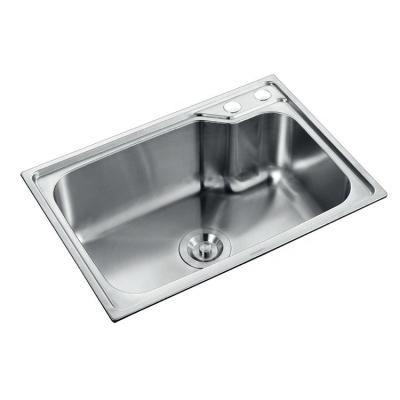 China With Faucet Sanhe KMan Single Bowl Stainless Steel China Kitchen Sink Top Set Large Counter Top for sale
